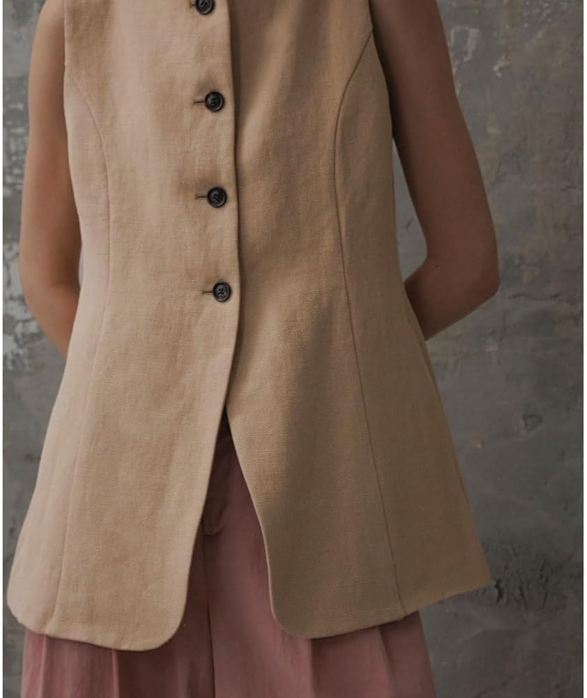 Amazon | [アダムエロペ] EMOELLE スクエアネックジレトップス クロ